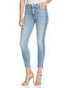 Mother The Stunner Striped Cropped Frayed High-rise Skinny Jeans In Light Kitty Racer