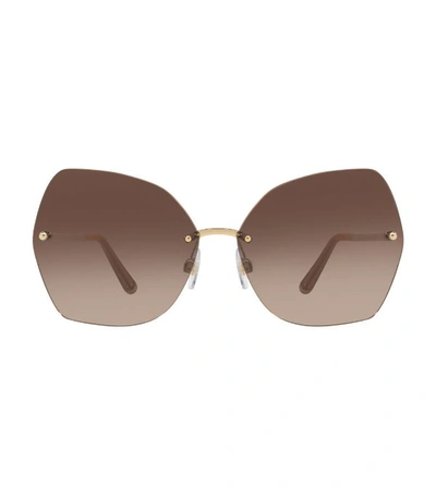 Dolce & Gabbana Rimless Gradient Butterfly Sunglasses In Brown