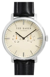 TED BAKER TRENT LEATHER STRAP WATCH, 43MM,TE50373001