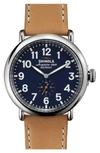 SHINOLA 'THE RUNWELL' LEATHER STRAP WATCH, 47MM,S0110000038