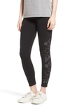 YUMMIE FLORAL EMBROIDERED ANKLE LEGGINGS,YT2-391