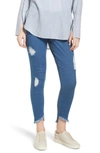 HUE ANGLED HEM DENIM SKIMMER LEGGINGS,U19806