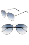 STELLA MCCARTNEY 61MM AVIATOR SUNGLASSES - RUTHENIUM,SC0110SK003