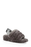 Ugg Fluff Yeah Faux Fur Slingback Sandal In Charcoal