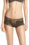 Natori Flora Boyshorts In Dark Grey