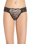 Hanky Panky Regency Original Rise Diamond Thong In Black/ Marshmallow