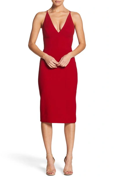 Dress The Population Anita Crepe Cocktail Dress In Garnet