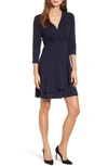 KAREN KANE FAUX WRAP DRAPE DRESS,3L95576