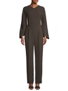 VALENTINO Silk & Wool Long Sleeve Jumpsuit,0400098940312