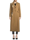 VALENTINO Floral Wool Coat,0400098915093