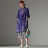 BURBERRY Laminated Lace Cape Sleeve Dress,45473201