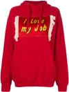 HOUSE OF HOLLAND HOUSE OF HOLLAND I LOVE MY JOB HOODIE - RED