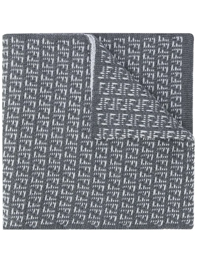 Fendi Logo羊毛围巾 In Grey