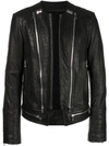 BALMAIN BALMAIN BUBBLE LEATHER JACKET - BLACK