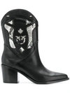 PINKO PINKO COWGIRL ANKLE BOOTS - BLACK