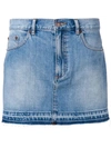 MARC JACOBS MARC JACOBS RAW HEM DENIM MINI SKIRT - BLUE