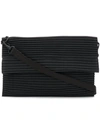 ISSEY MIYAKE HOMME PLISSÉ ISSEY MIYAKE FOLDOVER PLEATED POUCH - BLACK