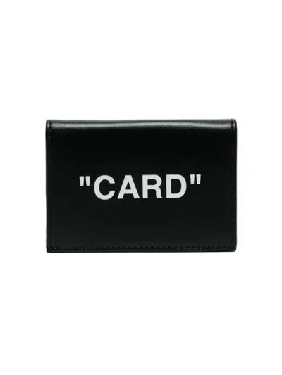Off-white Black And White "card" Small Leather Wallet