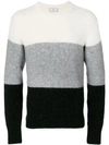 AMI ALEXANDRE MATTIUSSI WIDE STRIPES CREW NECK SWEATER