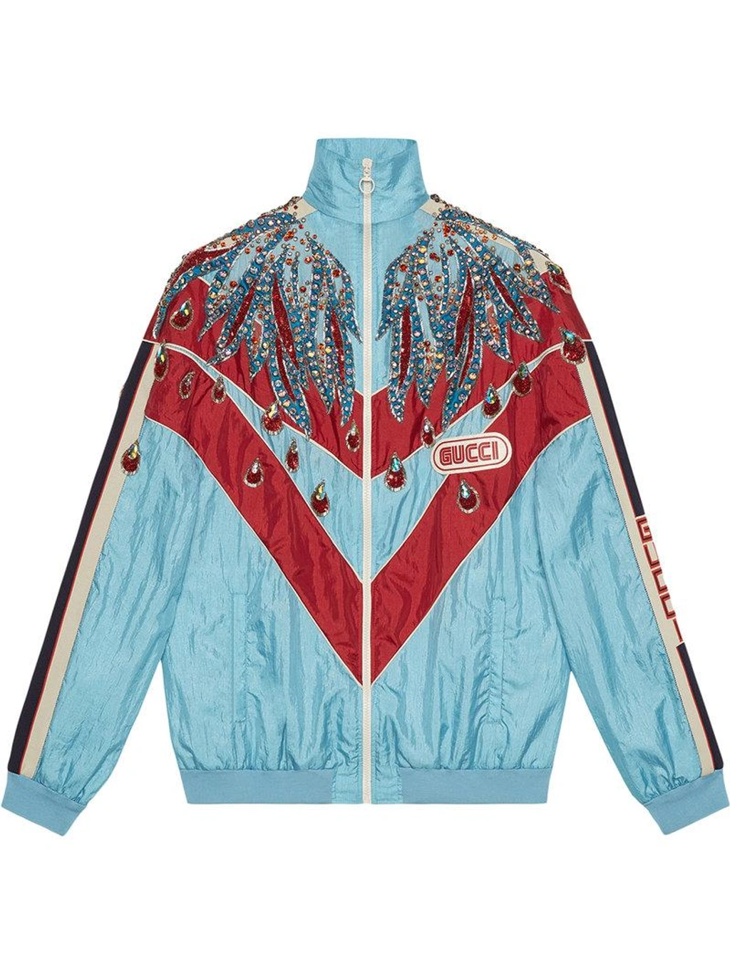 新品☆ANALOG JKT(M) Gucci Technical Nylon Zip-front Jacket With Crystal