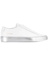 Common Projects White & Silver Achilles Low Sneakers