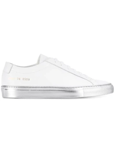 Common Projects White & Silver Achilles Low Sneakers
