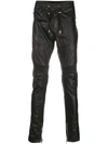 BALMAIN LEATHER BIKER TROUSERS