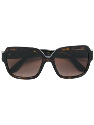 Dolce & Gabbana Havana Square Frame Sunglasses In Brown