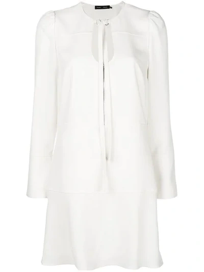 Proenza Schouler Tie Neck Mini Dress In White