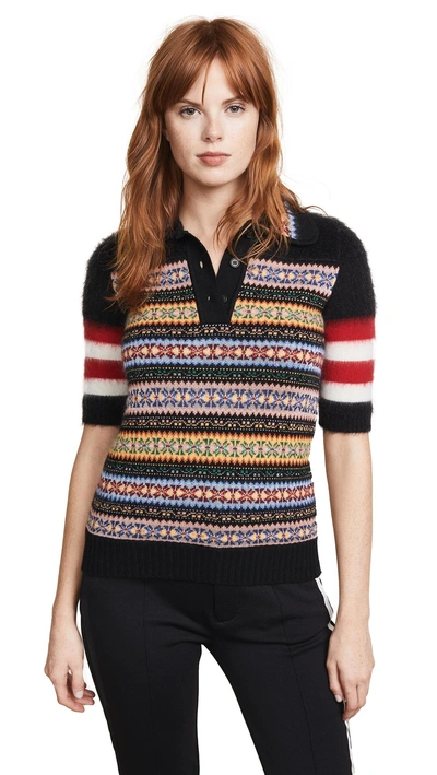 N°21 No. 21 - Patterned Wool Blend Polo Shirt - Womens - Multi
