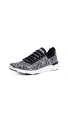 Apl Athletic Propulsion Labs Women's Techloom Breeze Knit Lace-up Sneakers In Black/white/melange