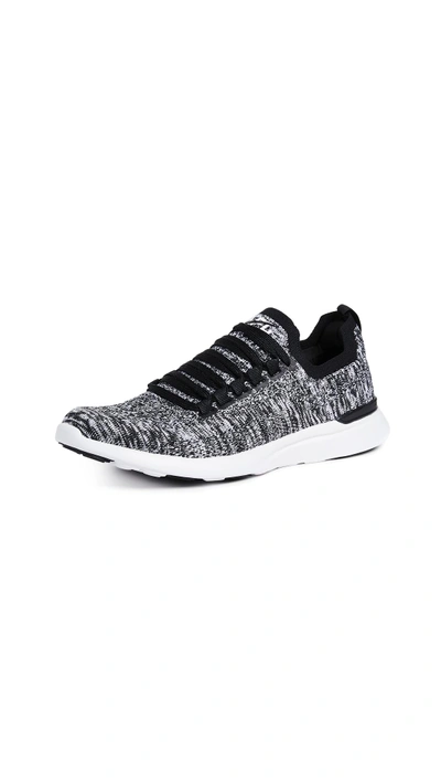 Apl Athletic Propulsion Labs Women's Techloom Breeze Knit Lace-up Trainers In Black/white/melange