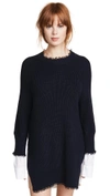 ALEXANDER WANG T HYBRID VARSITY SWEATER DRESS