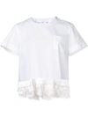 SACAI SACAI RUFFLED HEM T-SHIRT - WHITE