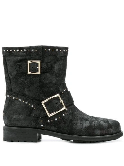 Jimmy Choo Youth Suede Ankle Boots In Black