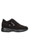 Hogan Black Interactive Sneakers In Brown