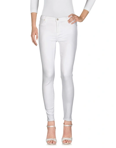 7 For All Mankind Denim Trousers In White