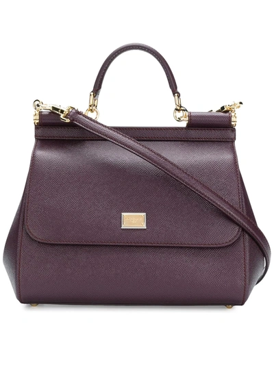 Dolce & Gabbana Sicily Medium Leather Shoulder Bag In Pink