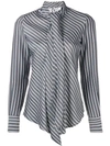 SEE BY CHLOÉ SEE BY CHLOÉ STRIPED TIE NECK BLOUSE - BLUE