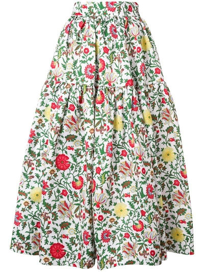 La Doublej Tiered Floral Skirt In Dragonflower