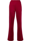 Moncler Side Stripe Cotton-blend Track Pants In Red