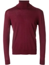 Prada Roll Neck Jumper - Red In Red