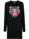 KENZO KENZO TIGER SWEATSHIRT DRESS - BLACK