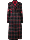 ERMANNO SCERVINO PLAID DOUBLE BREASTED COAT