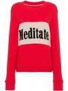 THE ELDER STATESMAN LONG SLEEVE CASHMERE jumper WITH SLOGAN