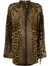 SAINT LAURENT LEOPARD PRINT POET BLOUSE