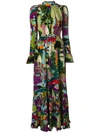 La Doublej Visconti Silk Maxi Dress In Print