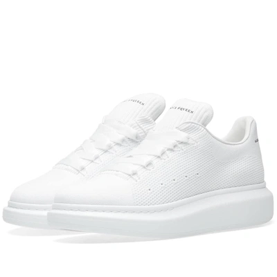 Alexander Mcqueen Wedge Sole Knit Sneaker In White