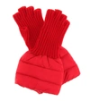 MONCLER QUILTED WOOL-TRIM GLOVES,P00338470