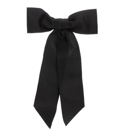 Jennifer Behr Wide Grosgrain Bow Barrette In Black